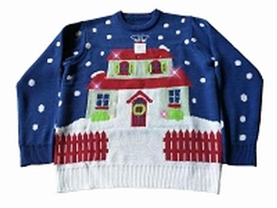 Click to get Light Up Ugly Christmas Sweater House With Too Many Lights